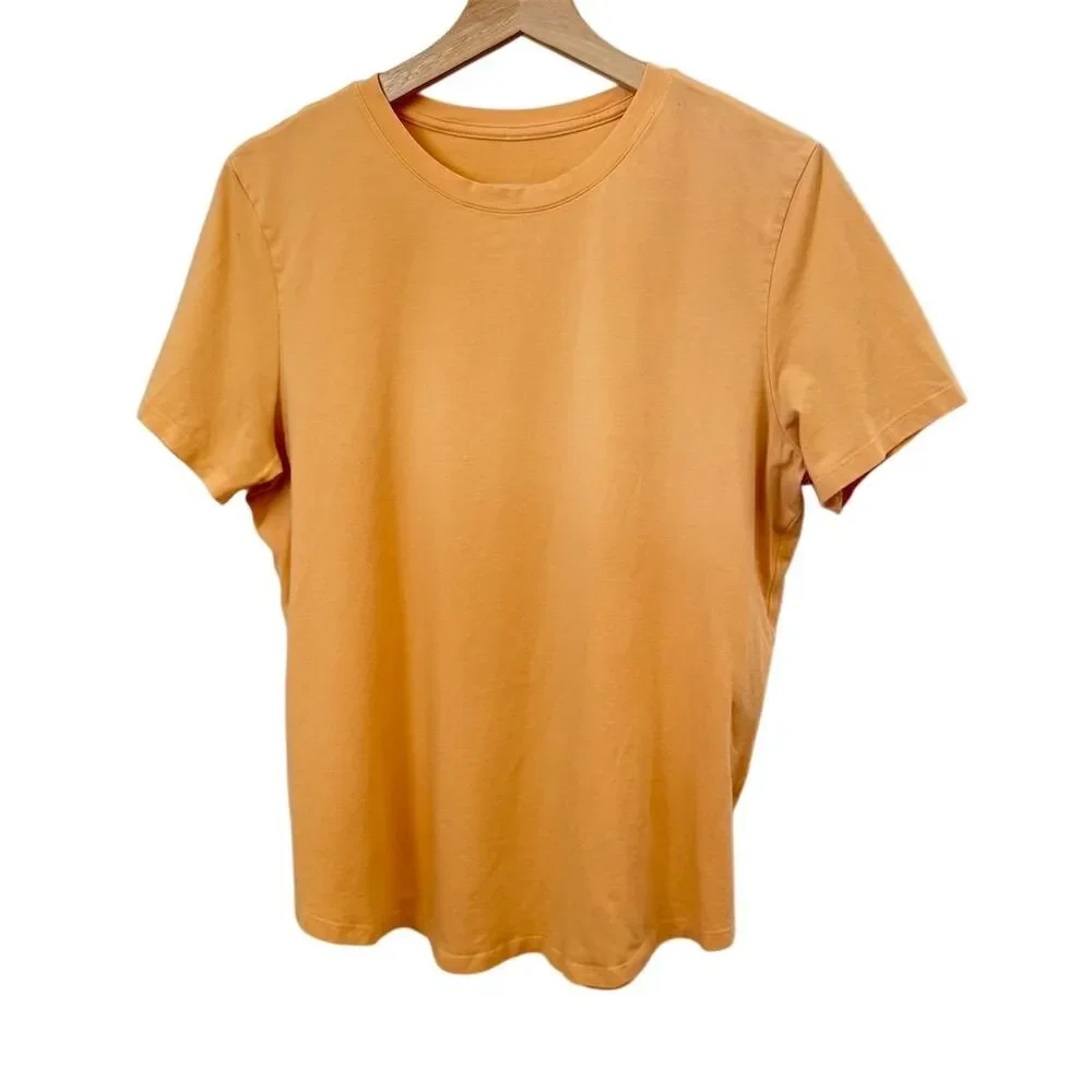 Lululemon Womens T-shirt 6 Peach Love Crew Pima Cotton Short Sleeve Casual Gym